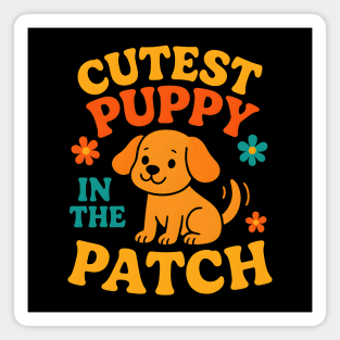 Cutest Puppy in the Patch Funny Dog Autumn Halloween Graphic Magnet